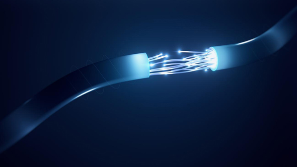 glowing cable connection concept