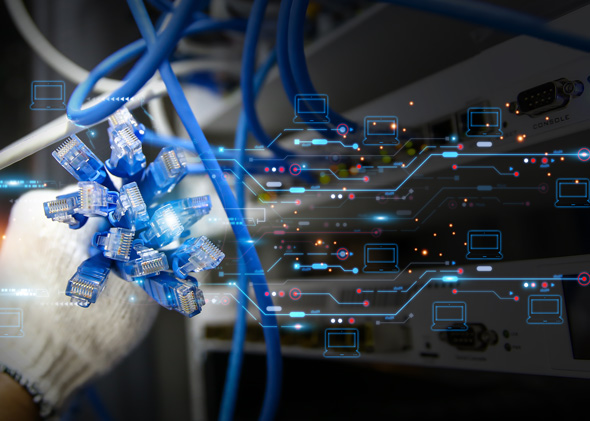 network cabling connection concept of wires
